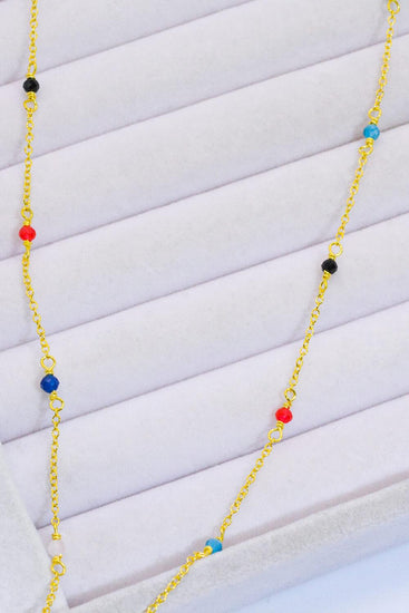 18K Gold-Plated Multicolored Bead Necklace - Rebel K Collective