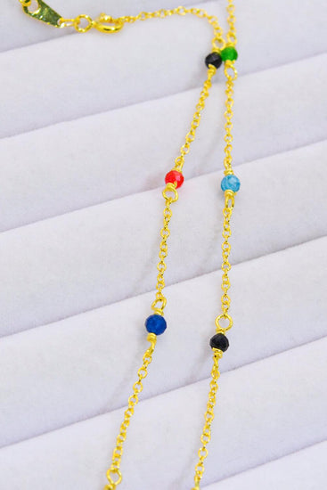 18K Gold-Plated Multicolored Bead Necklace - Rebel K Collective