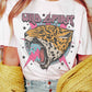 WILD SPIRIT LIGHTNING LEOPARD GRAPHIC T-SHIRT