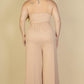 Plus Size Button Front Wide Leg Jumpsuit - Rebel K Collective