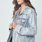 Oversized distressed denim jacket