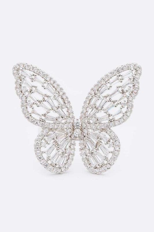 CZ Butterfly Adjustable Fashion Ring