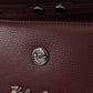 Karl Lagerfeld Elegant Wine Leather Evening Clutch