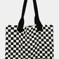 Fame Checkered Pattern Tote Bag