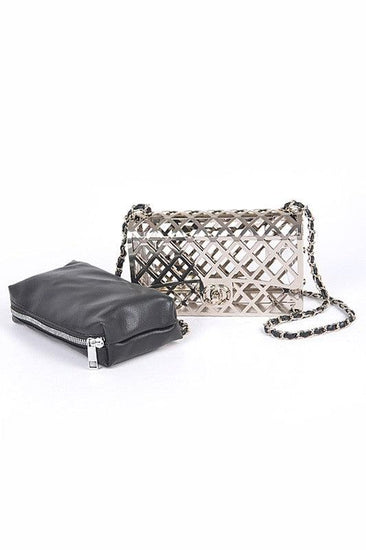 2 In 1 Metal Cage Iconic Shoulder Bag - Rebel K Collective