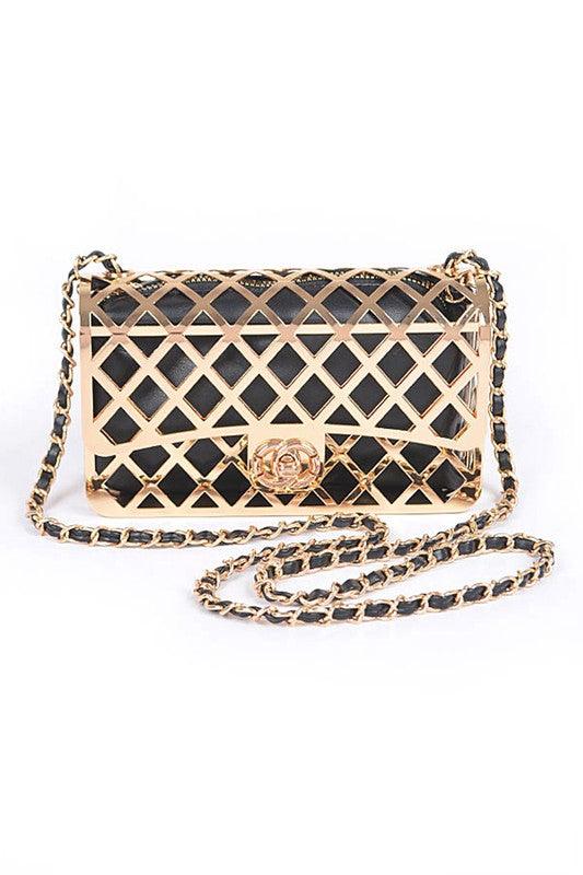 2 In 1 Metal Cage Iconic Shoulder Bag - Rebel K Collective