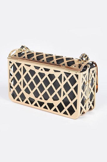 2 In 1 Metal Cage Iconic Shoulder Bag - Rebel K Collective