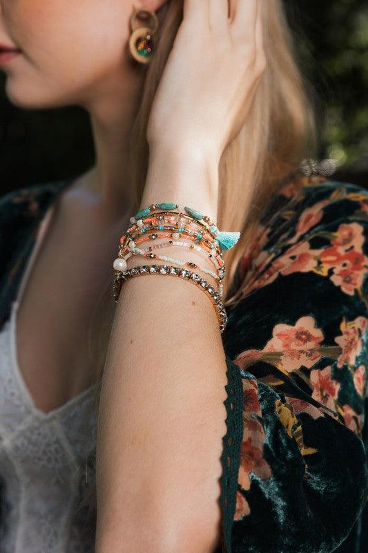 Sweet Pastel Studded Beads Layered Bracelet - Rebel K Collective