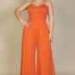 Plus Size Button Front Wide Leg Jumpsuit - Rebel K Collective