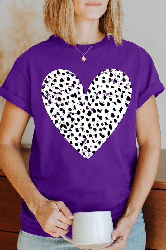 COTTON SHORT SLEEVE HEART T-SHIRT