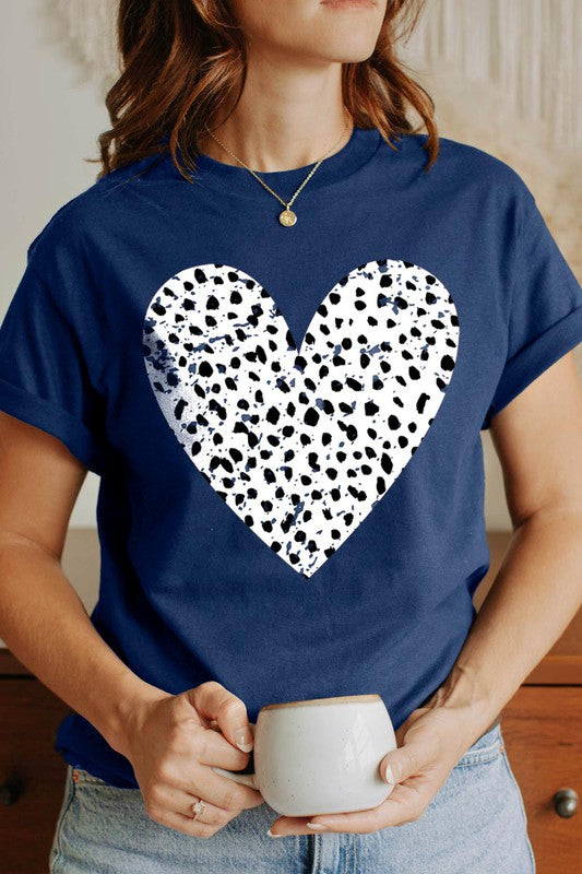 COTTON SHORT SLEEVE HEART T-SHIRT