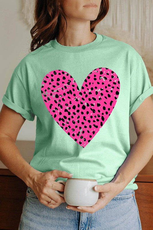 COTTON SHORT SLEEVE HEART T-SHIRT