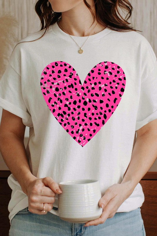 COTTON SHORT SLEEVE HEART T-SHIRT