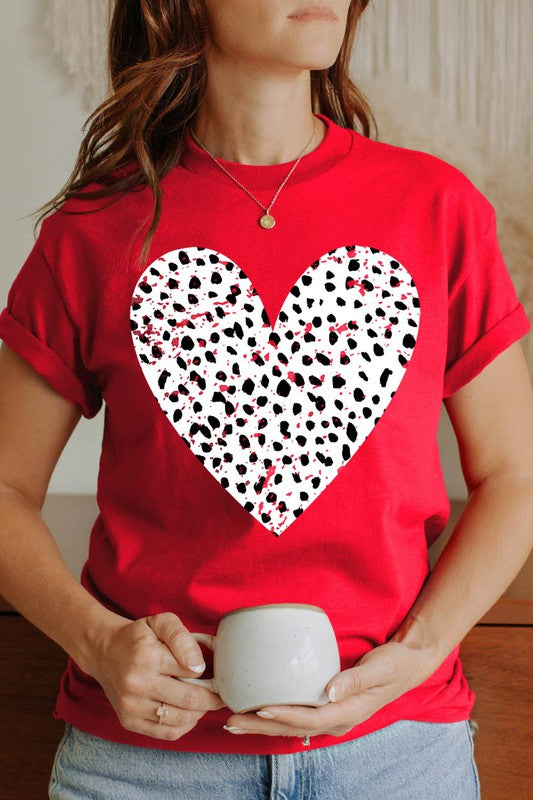 COTTON SHORT SLEEVE HEART T-SHIRT