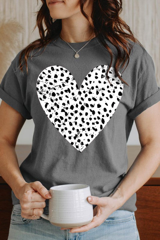 COTTON SHORT SLEEVE HEART T-SHIRT