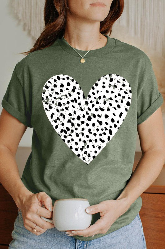 COTTON SHORT SLEEVE HEART T-SHIRT