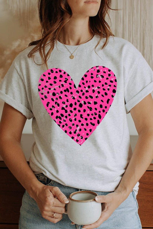 COTTON SHORT SLEEVE HEART T-SHIRT