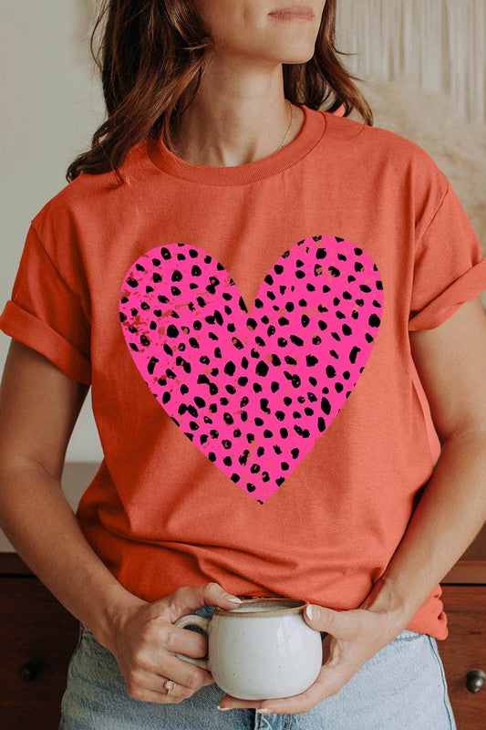 COTTON SHORT SLEEVE HEART T-SHIRT