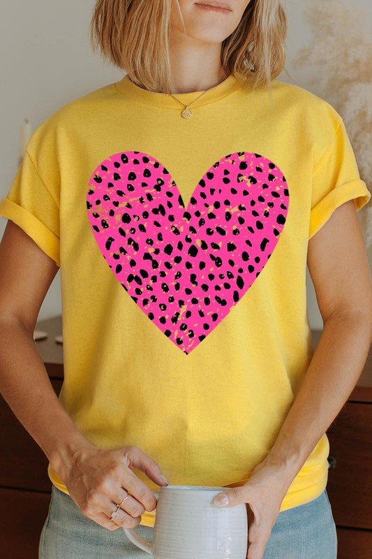 COTTON SHORT SLEEVE HEART T-SHIRT