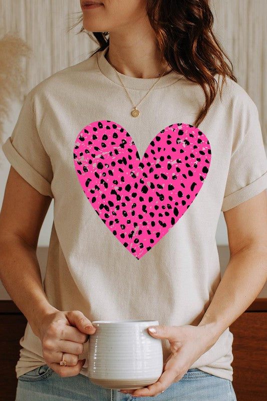 COTTON SHORT SLEEVE HEART T-SHIRT