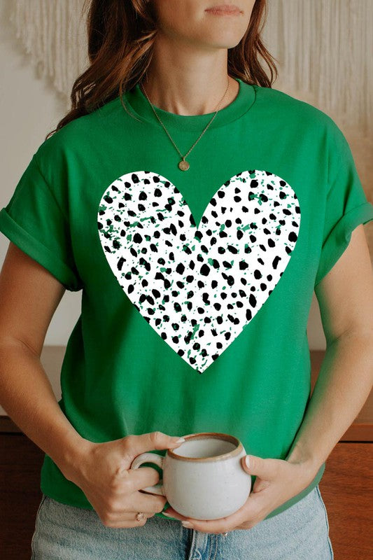 COTTON SHORT SLEEVE HEART T-SHIRT