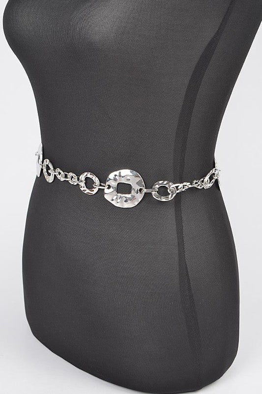 Plus Size Organic Textured Mix Link Chain Belt