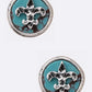 Fleur De Lis Turquoise Stud Earrings