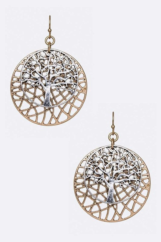 Willow Tree 2 Tone Earrings