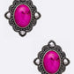 Oval Stone Stud Earrings