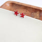 Star Studs - Red Glitter