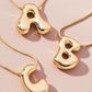 Water Drop Bubble Letter Initial Letter Necklace