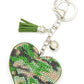 Camouflage Printed Heart Shape Rhinestone KeyChain