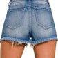 Plus Mid Rise Raw Frayed Hem Denim Shorts - Rebel K Collective