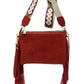 Aztec Guitar Strap Fringe Clutch Crossbody Bag