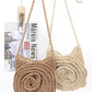 Faux Straw Large Flower Swing Crossbody Bag