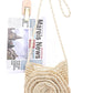 Faux Straw Large Flower Swing Crossbody Bag