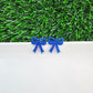 Bow Studs - Blue Glitter