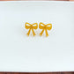 Bow Studs - Yellow Gold Glitter