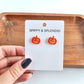 Jack O Lantern Pumpkin Studs - Orange Glitter