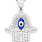 Cubic Zirconia Hamsa Pendant Necklace