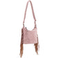 Faux Suede Fringe Crossbody Bag