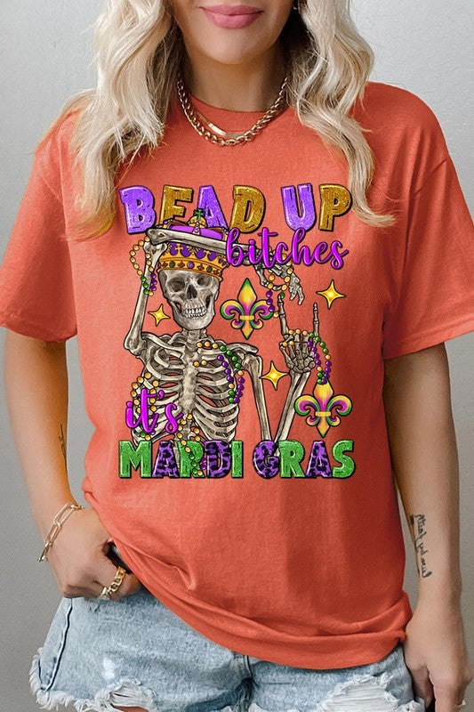 Bead Up Bitches It's Mardi Gras Heavyweight Tee