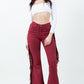 Texas Sun Fringe Bell Bottom jean in Wine