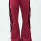 Texas Sun Fringe Bell Bottom jean in Wine