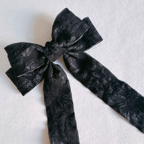 Fabric bow hair clip