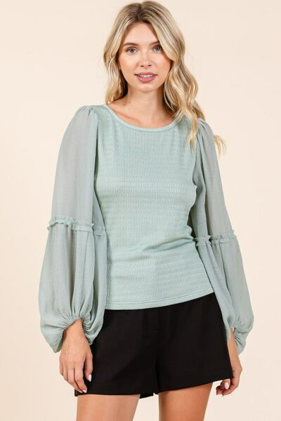 Trendy long sleeve top