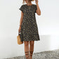 Frill Floral Round Neck Short Sleeve Tiered Dress