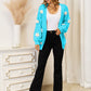 Angel Wings Flower Dropped Shoulder Open Front Cardigan