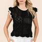 Ruffled cap sleeve knit top