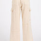 Elastic waist wide leg pants